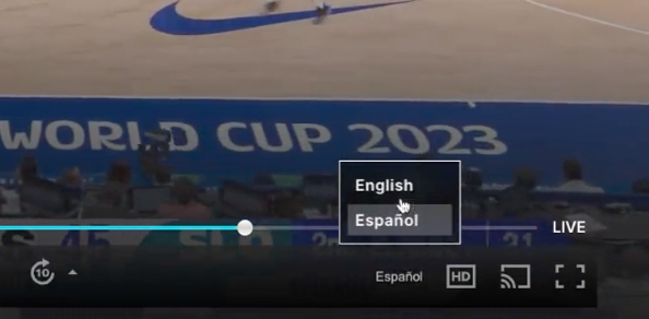 Selecting language feature during FIBA World Cup